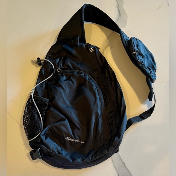Eddie Bauer Bags Eddie Bauer Sling Backpack In Black Poshmark